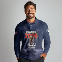Custom World Football 2026 France Long Sleeve Polo Shirt Allez Les Bleus