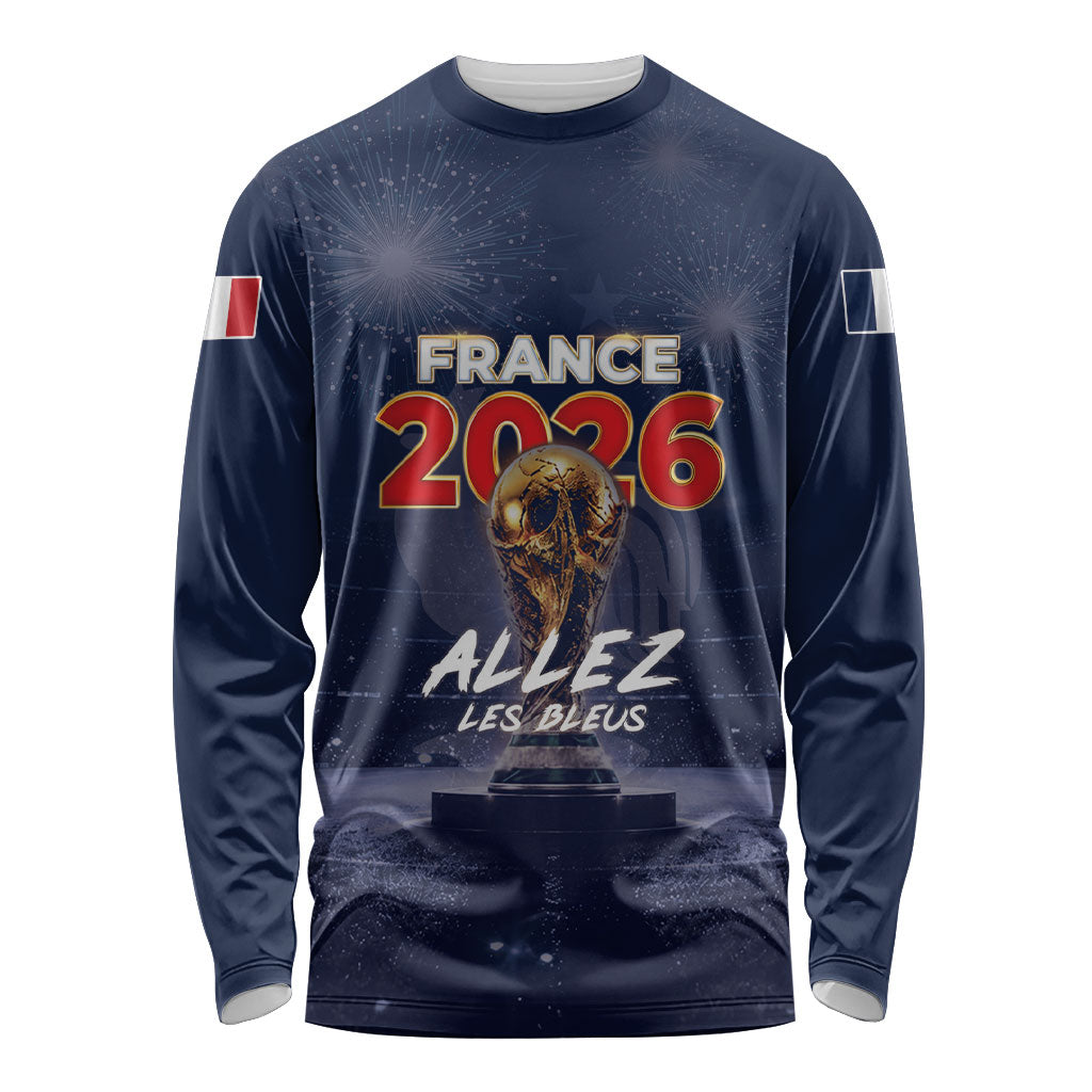 Custom World Football 2026 France Long Sleeve Shirt Allez Les Bleus