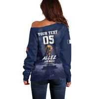 Custom World Football 2026 France Off Shoulder Sweater Allez Les Bleus