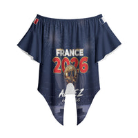 Custom World Football 2026 France Off Shoulder Wrap Waist Top Allez Les Bleus