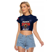 Custom World Football 2026 France Raglan Cropped T Shirt Allez Les Bleus