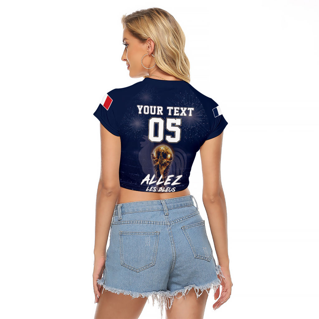 Custom World Football 2026 France Raglan Cropped T Shirt Allez Les Bleus