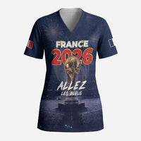 Custom World Football 2026 France Scrub Top Allez Les Bleus