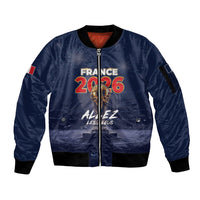 Custom World Football 2026 France Sleeve Zip Bomber Jacket Allez Les Bleus