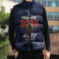 Custom World Football 2026 France Sleeveless Puffer Jacket Allez Les Bleus