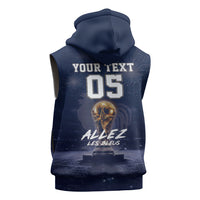 Custom World Football 2026 France Sleeveless Zip Hoodie Allez Les Bleus