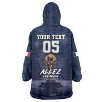 Custom World Football 2026 France Wearable Blanket Hoodie Allez Les Bleus