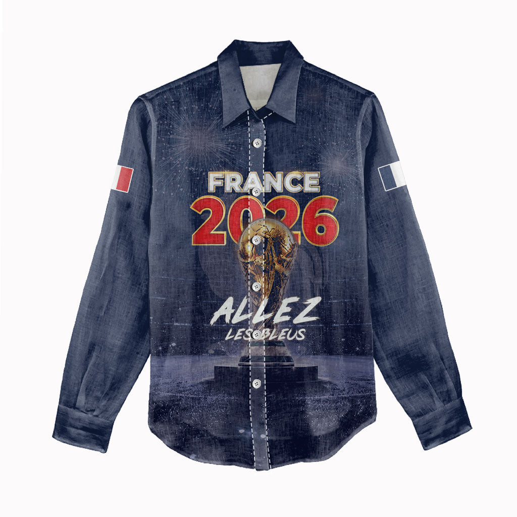 Custom World Football 2026 France Women Casual Shirt Allez Les Bleus
