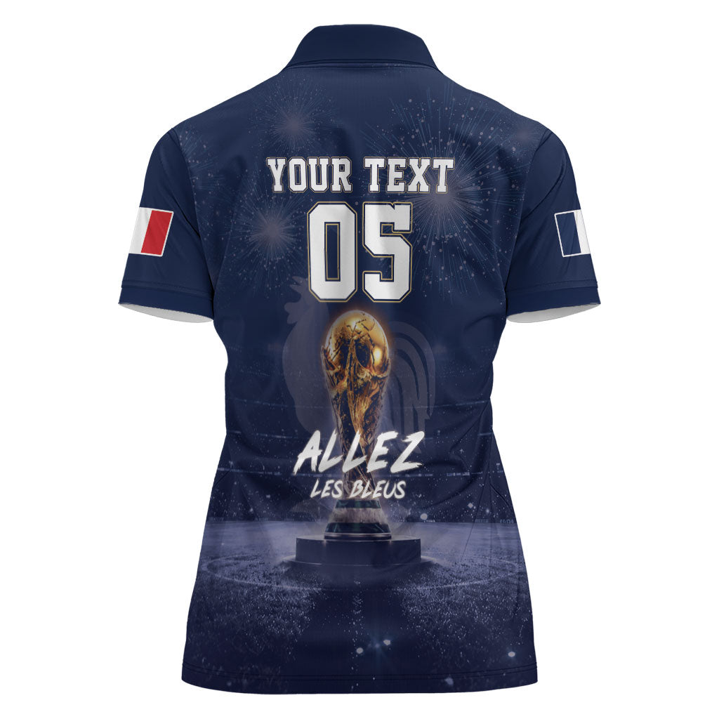 Custom World Football 2026 France Women Polo Shirt Allez Les Bleus