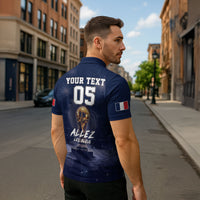 Custom World Football 2026 France Zipper Polo Shirt Allez Les Bleus