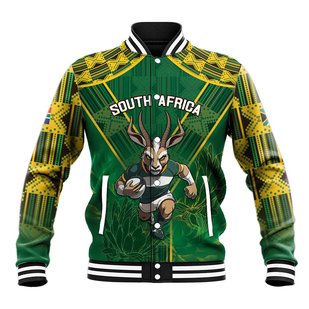 Custom South Africa Rugby 2024 Baseball Jacket Go Bokke African Pattern LT05 - Wonder Print Shop