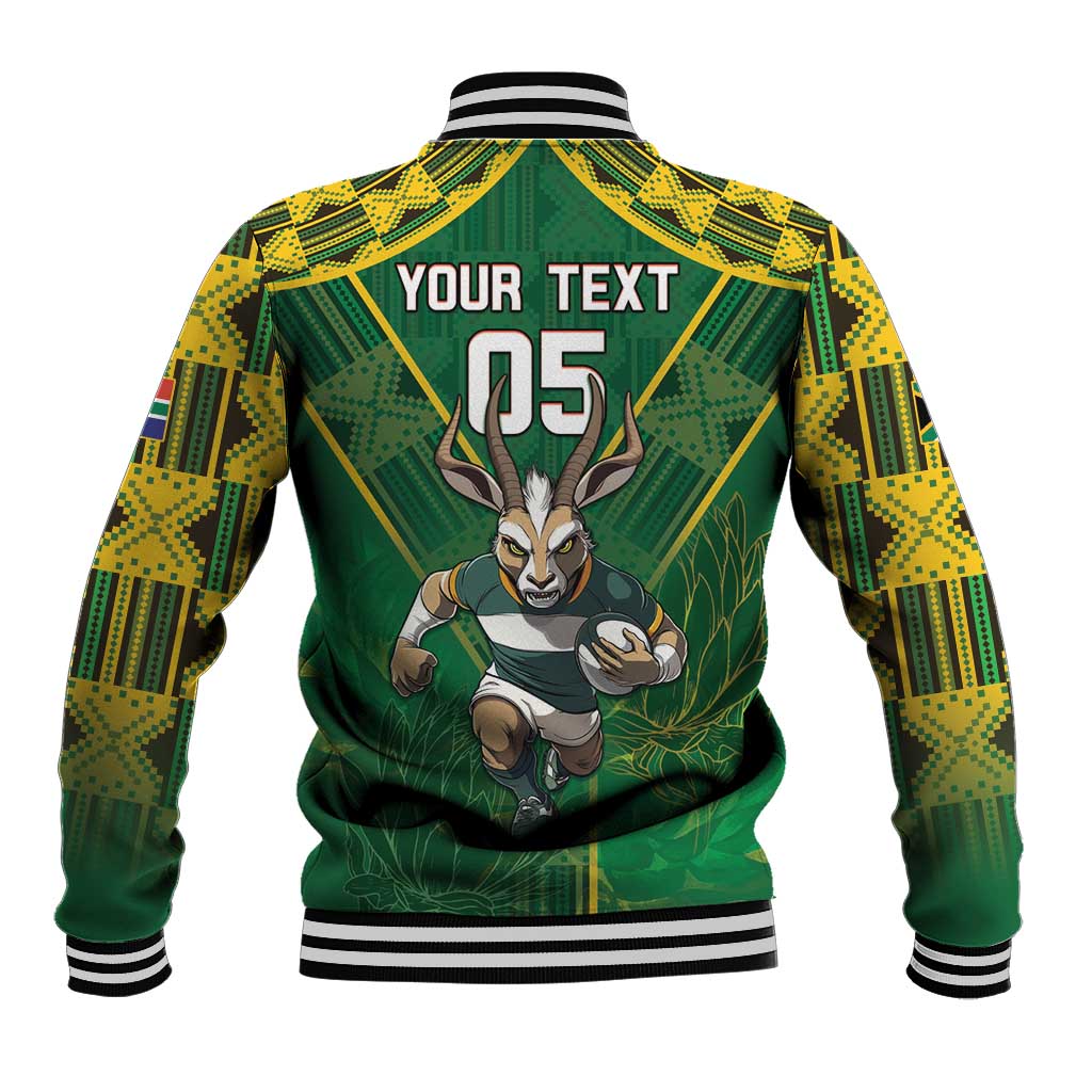 Custom South Africa Rugby 2024 Baseball Jacket Go Bokke African Pattern LT05 - Wonder Print Shop