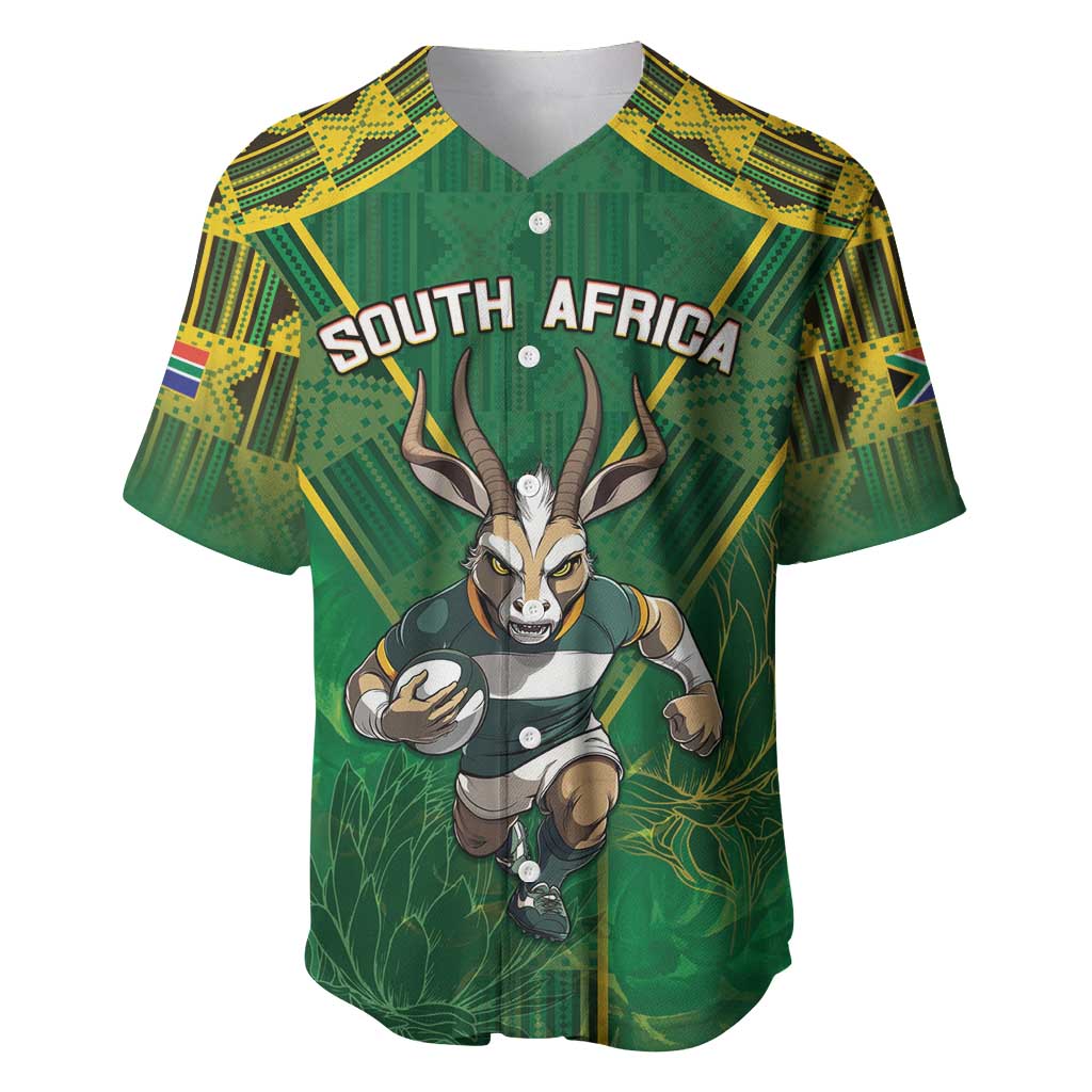 Custom South Africa Rugby 2024 Baseball Jersey Go Bokke African Pattern LT05 - Wonder Print Shop