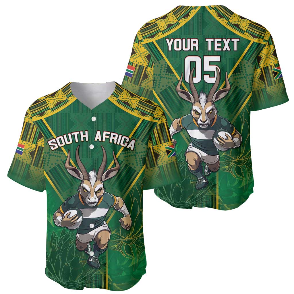 Custom South Africa Rugby 2024 Baseball Jersey Go Bokke African Pattern LT05 - Wonder Print Shop