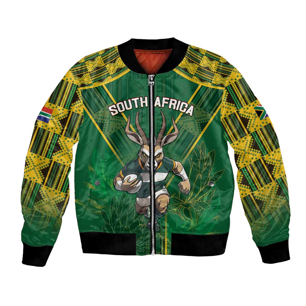Custom South Africa Rugby 2024 Bomber Jacket Go Bokke African Pattern LT05 - Wonder Print Shop