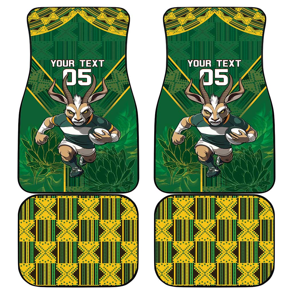 South Africa Rugby 2024 Car Mats Go Bokke African Pattern LT05 - Wonder Print Shop