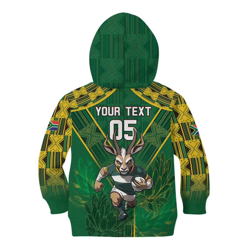Custom South Africa Rugby 2024 Kid Hoodie Go Bokke African Pattern LT05 - Wonder Print Shop