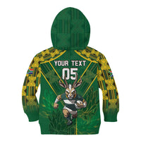 Custom South Africa Rugby 2024 Kid Hoodie Go Bokke African Pattern LT05 - Wonder Print Shop