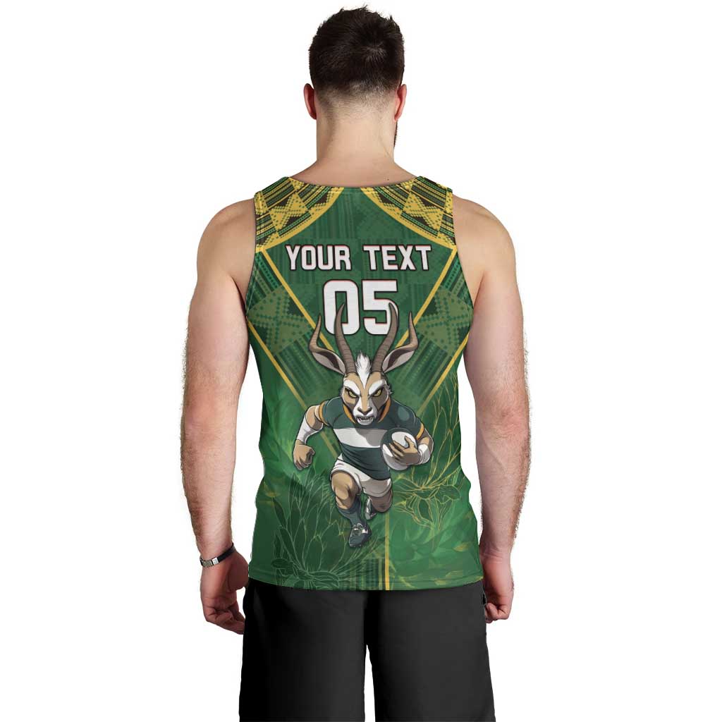 Custom South Africa Rugby 2024 Men Tank Top Go Bokke African Pattern LT05 - Wonder Print Shop