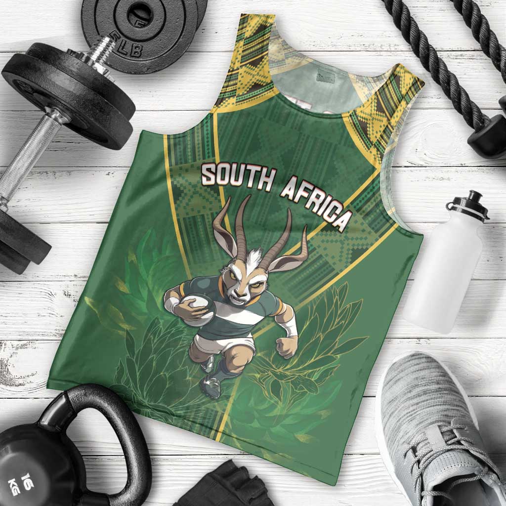 Custom South Africa Rugby 2024 Men Tank Top Go Bokke African Pattern LT05 - Wonder Print Shop