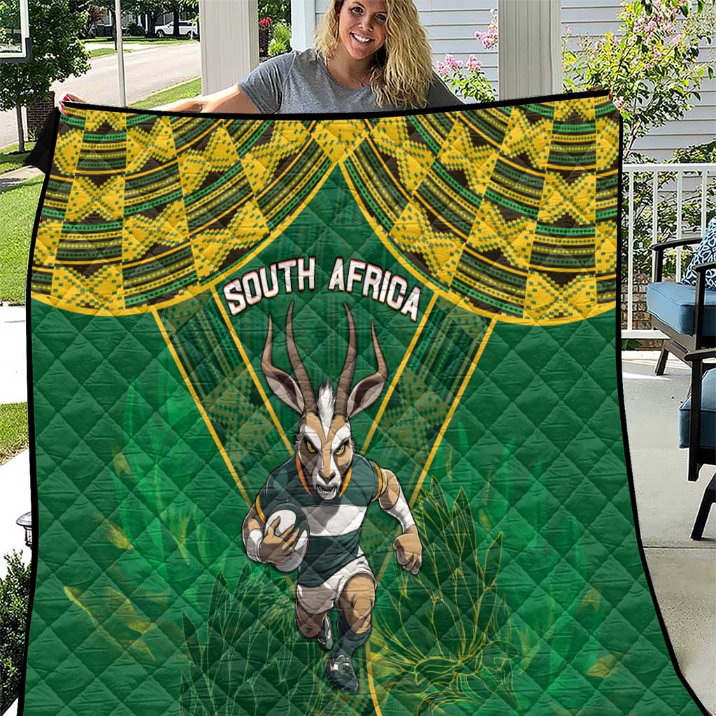 South Africa Rugby 2024 Quilt Go Bokke African Pattern LT05 - Wonder Print Shop