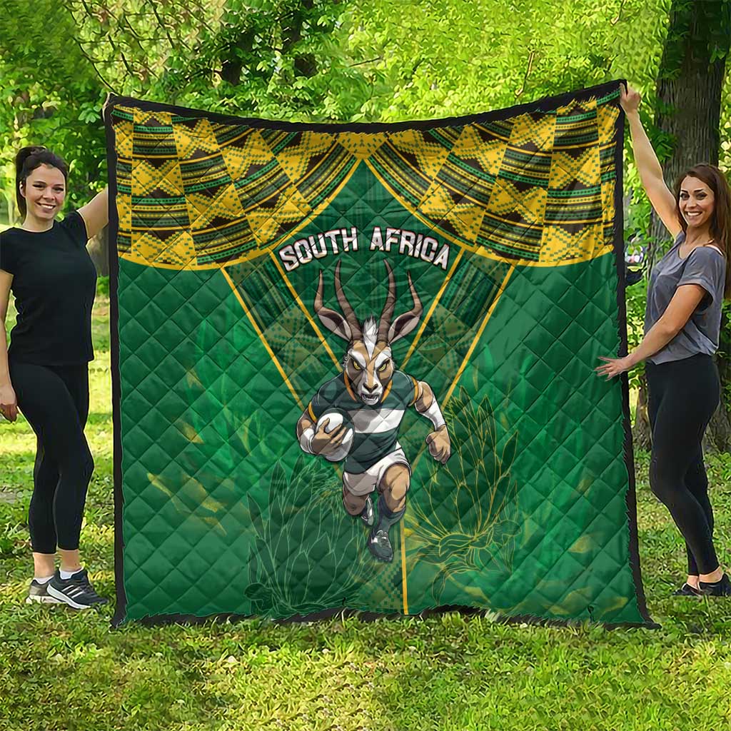 South Africa Rugby 2024 Quilt Go Bokke African Pattern LT05 - Wonder Print Shop