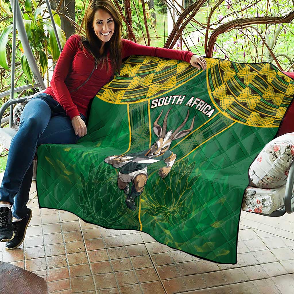 South Africa Rugby 2024 Quilt Go Bokke African Pattern LT05 - Wonder Print Shop