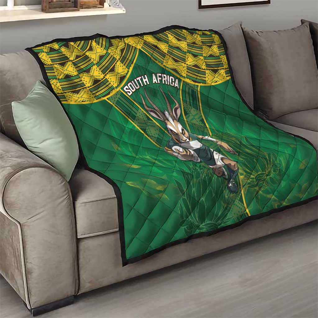 South Africa Rugby 2024 Quilt Go Bokke African Pattern LT05 - Wonder Print Shop