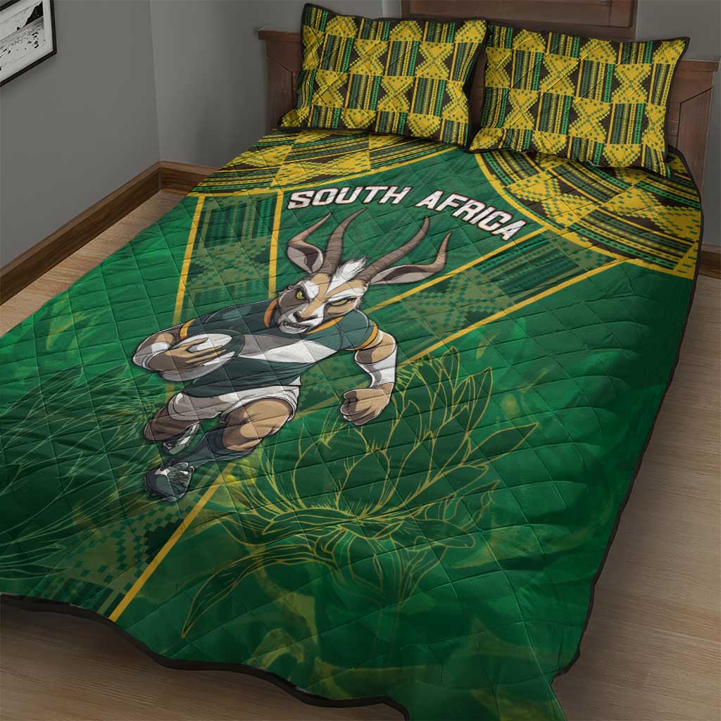South Africa Rugby 2024 Quilt Bed Set Go Bokke African Pattern LT05 - Wonder Print Shop