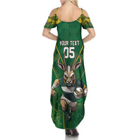 Custom South Africa Rugby 2024 Summer Maxi Dress Go Bokke African Pattern LT05 - Wonder Print Shop
