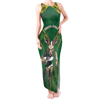 Custom South Africa Rugby 2024 Tank Maxi Dress Go Bokke African Pattern LT05 - Wonder Print Shop