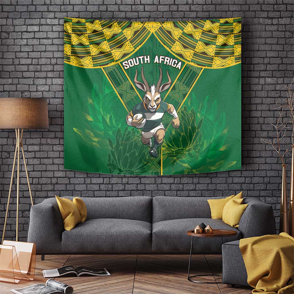 South Africa Rugby 2024 Tapestry Go Bokke African Pattern LT05 - Wonder Print Shop