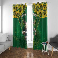 South Africa Rugby 2024 Window Curtain Go Bokke African Pattern LT05 - Wonder Print Shop