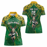 Custom South Africa Rugby 2024 Women Polo Shirt Go Bokke African Pattern LT05 - Wonder Print Shop