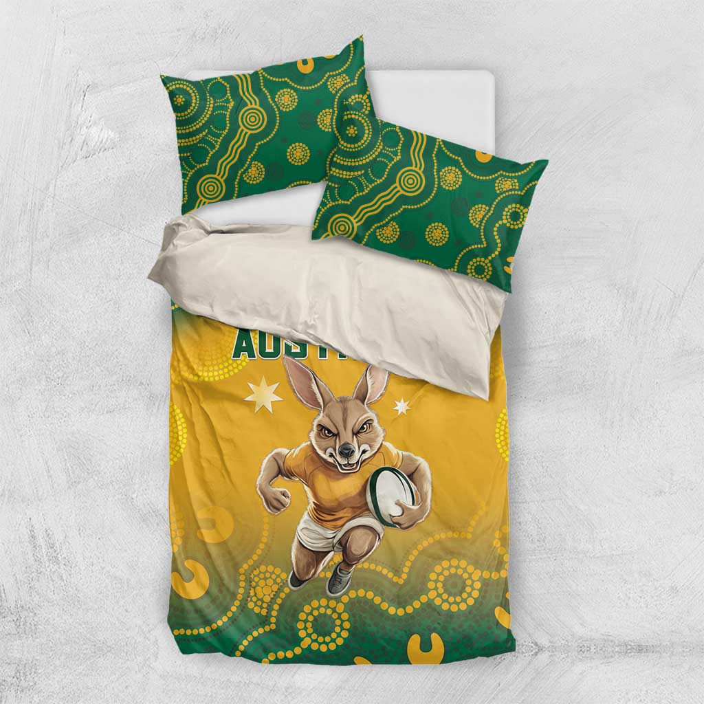 Australia Rugby 2024 Bedding Set Go Wallabies Aboriginal Pattern LT05 - Wonder Print Shop