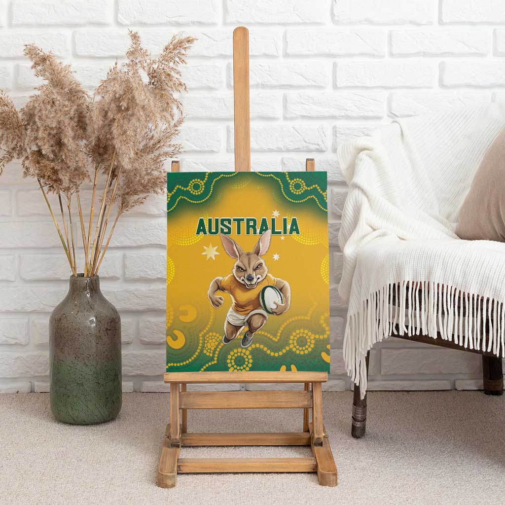 Australia Rugby 2024 Canvas Wall Art Go Wallabies Aboriginal Pattern LT05 - Wonder Print Shop