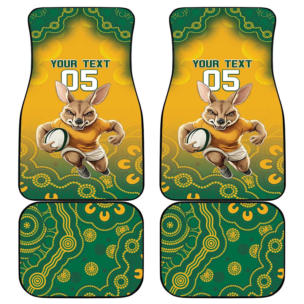Australia Rugby 2024 Car Mats Go Wallabies Aboriginal Pattern LT05 - Wonder Print Shop