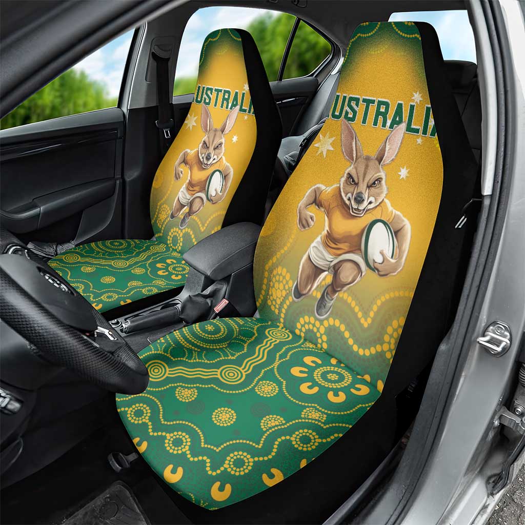 Australia Rugby 2024 Car Seat Cover Go Wallabies Aboriginal Pattern LT05 - Wonder Print Shop