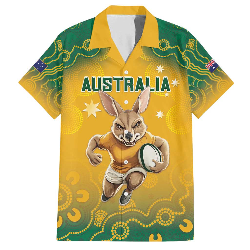 Custom Australia Rugby 2024 Family Matching Long Sleeve Bodycon Dress and Hawaiian Shirt Go Wallabies Aboriginal Pattern LT05 - Wonder Print Shop