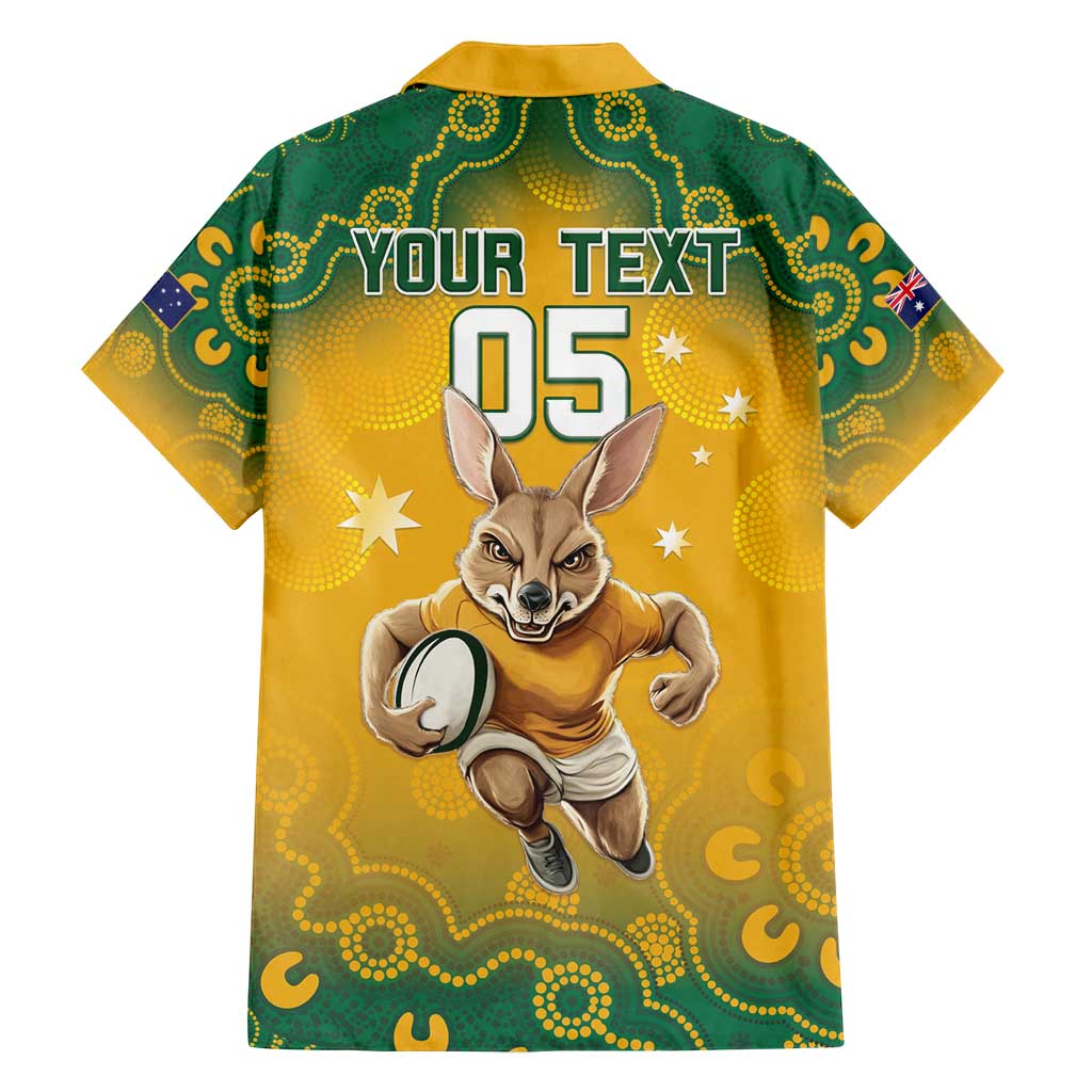 Custom Australia Rugby 2024 Family Matching Long Sleeve Bodycon Dress and Hawaiian Shirt Go Wallabies Aboriginal Pattern LT05 - Wonder Print Shop