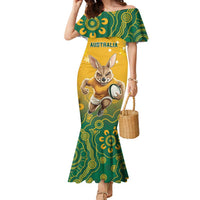 Custom Australia Rugby 2024 Family Matching Mermaid Dress and Hawaiian Shirt Go Wallabies Aboriginal Pattern LT05 - Wonder Print Shop