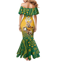 Custom Australia Rugby 2024 Family Matching Mermaid Dress and Hawaiian Shirt Go Wallabies Aboriginal Pattern LT05 - Wonder Print Shop