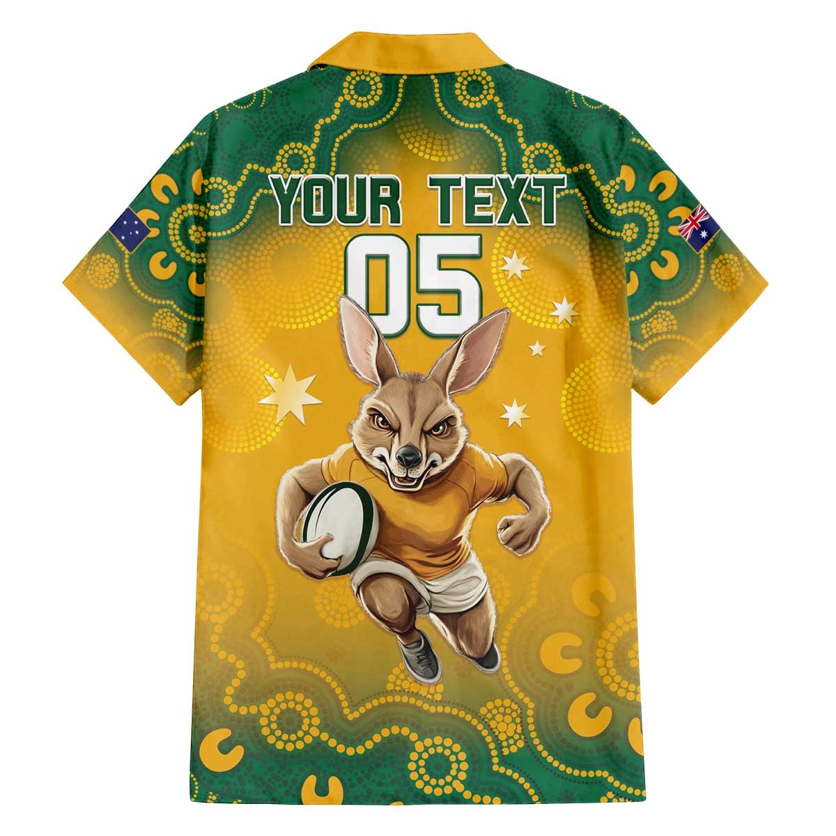 Custom Australia Rugby 2024 Family Matching Off The Shoulder Long Sleeve Dress and Hawaiian Shirt Go Wallabies Aboriginal Pattern LT05 - Wonder Print Shop