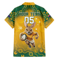 Custom Australia Rugby 2024 Family Matching Off The Shoulder Long Sleeve Dress and Hawaiian Shirt Go Wallabies Aboriginal Pattern LT05 - Wonder Print Shop