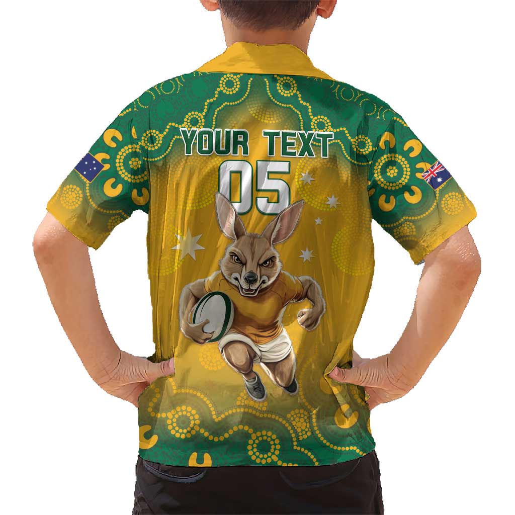 Custom Australia Rugby 2024 Kid Hawaiian Shirt Go Wallabies Aboriginal Pattern LT05 - Wonder Print Shop