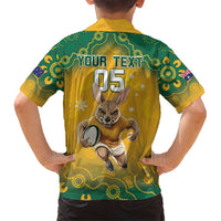 Custom Australia Rugby 2024 Kid Hawaiian Shirt Go Wallabies Aboriginal Pattern LT05 - Wonder Print Shop