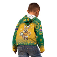 Custom Australia Rugby 2024 Kid Hoodie Go Wallabies Aboriginal Pattern LT05 - Wonder Print Shop