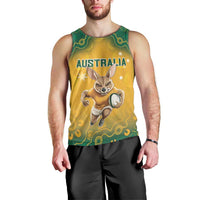 Custom Australia Rugby 2024 Men Tank Top Go Wallabies Aboriginal Pattern LT05 - Wonder Print Shop
