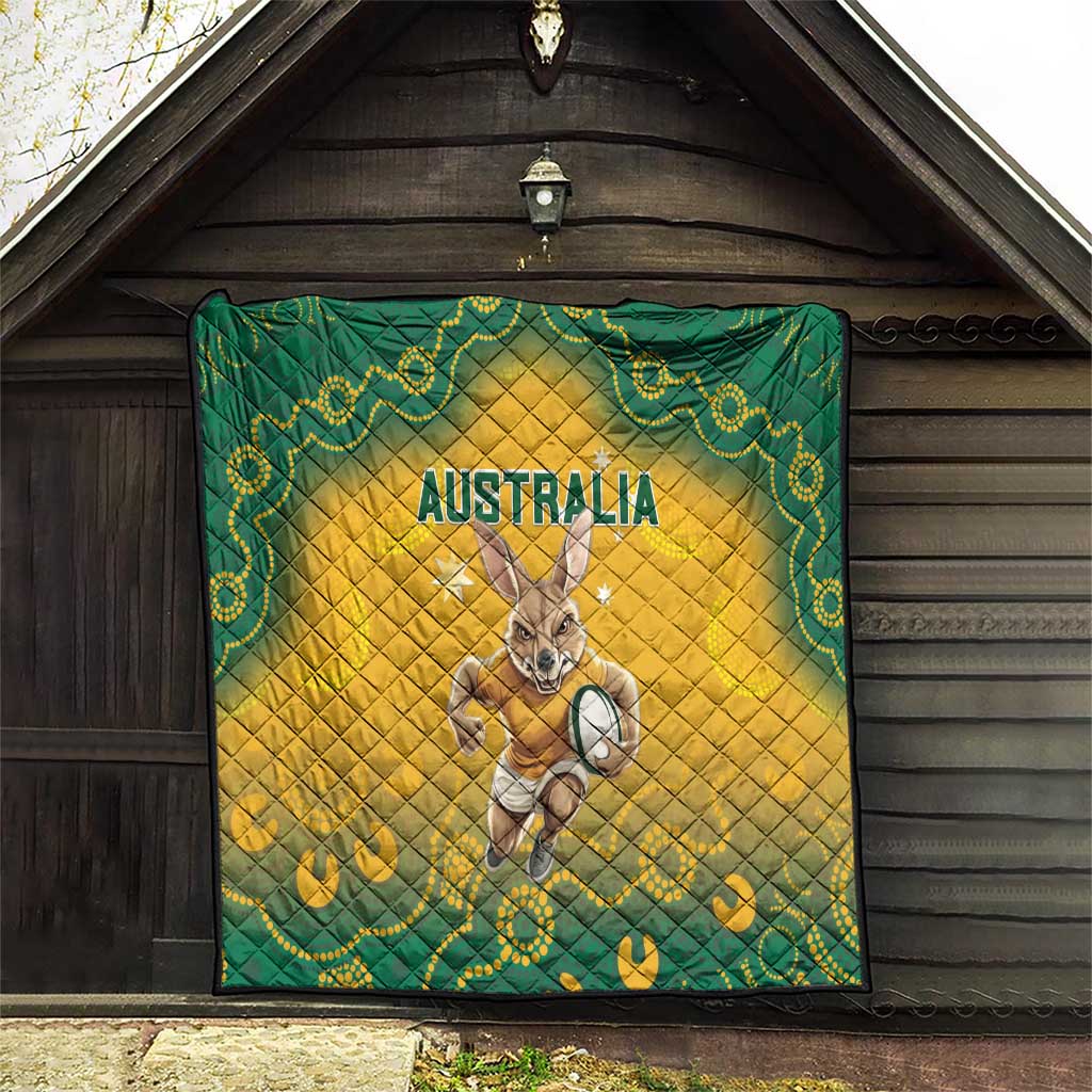 Australia Rugby 2024 Quilt Go Wallabies Aboriginal Pattern LT05 - Wonder Print Shop