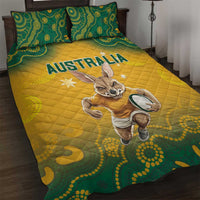 Australia Rugby 2024 Quilt Bed Set Go Wallabies Aboriginal Pattern LT05 - Wonder Print Shop
